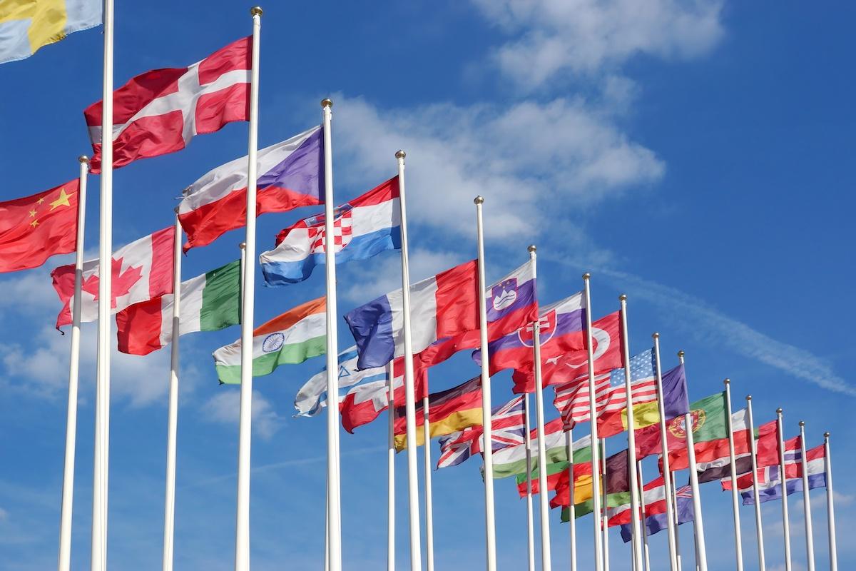 World Flags Blowing In The Wind