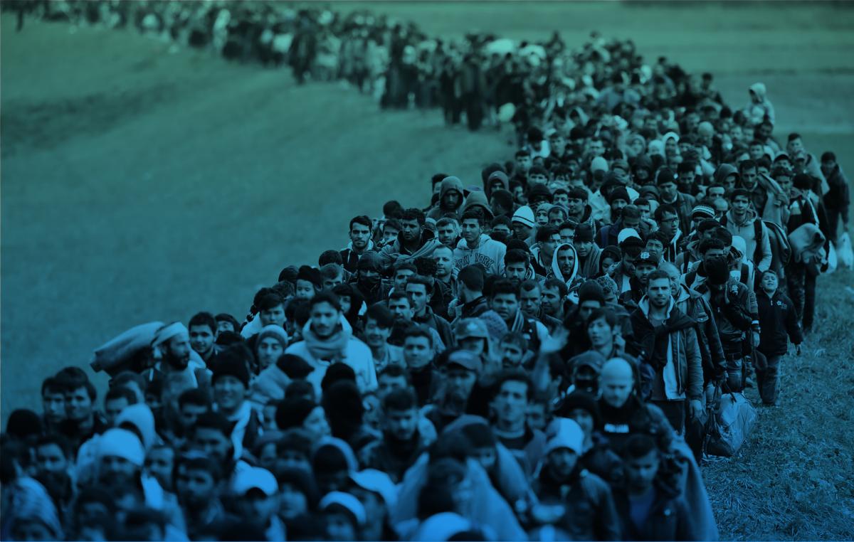 crowd, marching